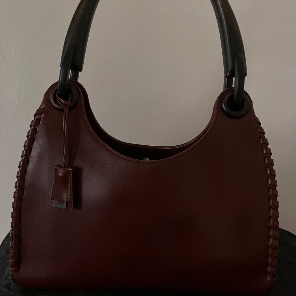 Gucci burgundy whipstitch hobo